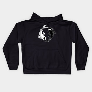 Koi Fish Ying Yang Black and White Kids Hoodie